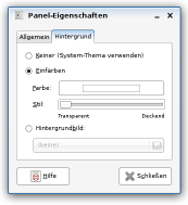 Der Panel-Dialog